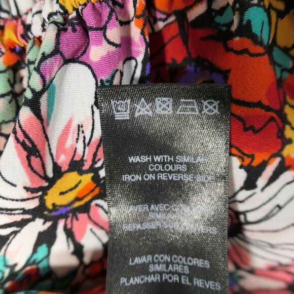 Asos Mini Dress Womens Size 4 Red Floral Elastic Waist Lightweight Boho - Picture 16 of 16